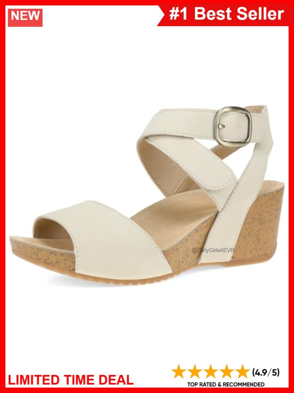 Wedge Sandal Ankle Strap Memory Foam Cork Platform